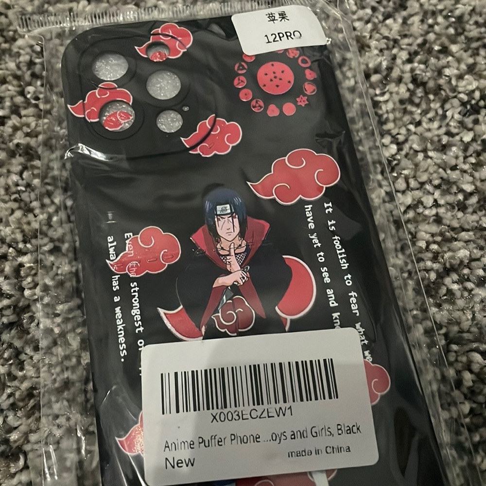 NWT Naruto Anime Phone Case IPhone 12 Pro Itachi Uchiha Cartoon Animated - Picture 2 of 3